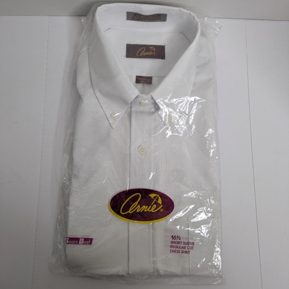 Vintage NWT Arnie White Button Down Shirt 16 1/2 - Picture 1 of 4